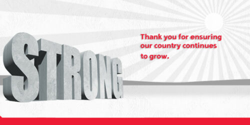 Thank you for ensuring our country continues to grow.